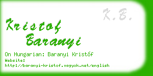 kristof baranyi business card