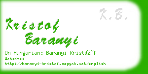 kristof baranyi business card